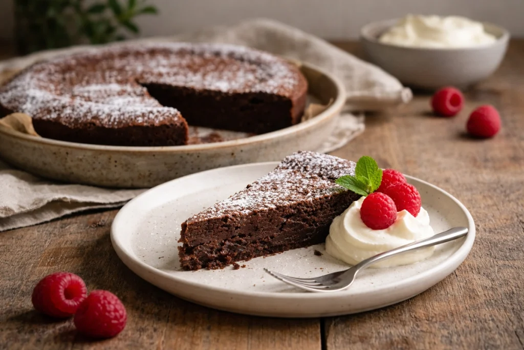 Kladdkaka med mörk choklad